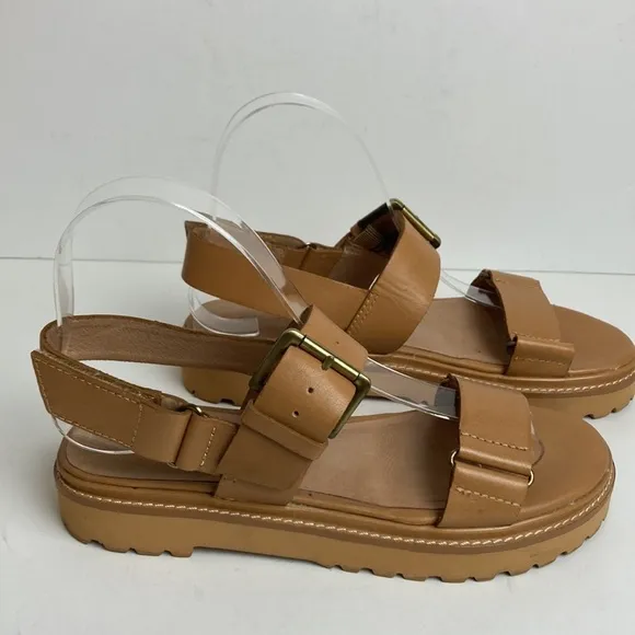 Madewell The Cady Lugsole Sandals In Desert Camel Neutral Vacation Size 6.5
