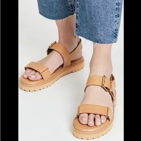 Madewell The Cady Lugsole Sandals In Desert Camel Neutral Vacation Size 6.5