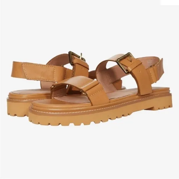 Madewell The Cady Lugsole Sandals In Desert Camel Neutral Vacation Size 6.5