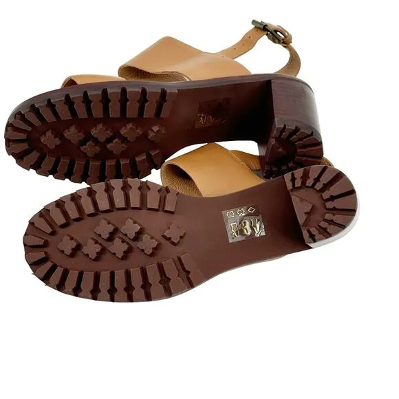 Madewell The Kiera Lugsole Sandal Leather Upper Desert Camel Size 8