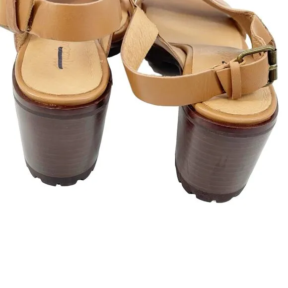 Madewell The Kiera Lugsole Sandal Leather Upper Desert Camel Size 8