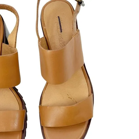 Madewell The Kiera Lugsole Sandal Leather Upper Desert Camel Size 8