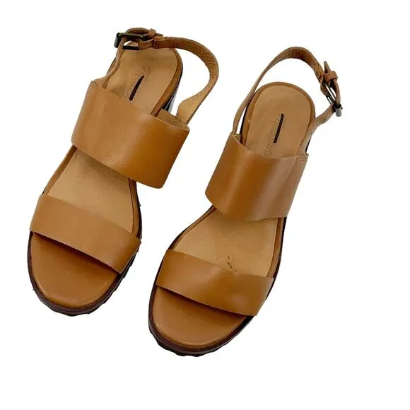 Madewell The Kiera Lugsole Sandal Leather Upper Desert Camel Size 8