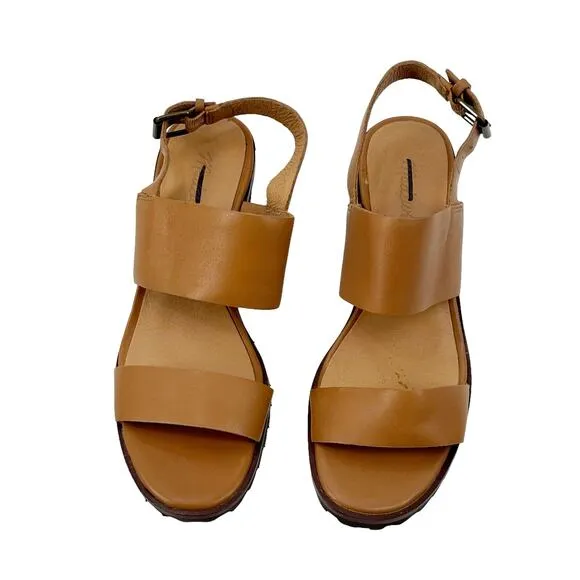 Madewell The Kiera Lugsole Sandal Leather Upper Desert Camel Size 8