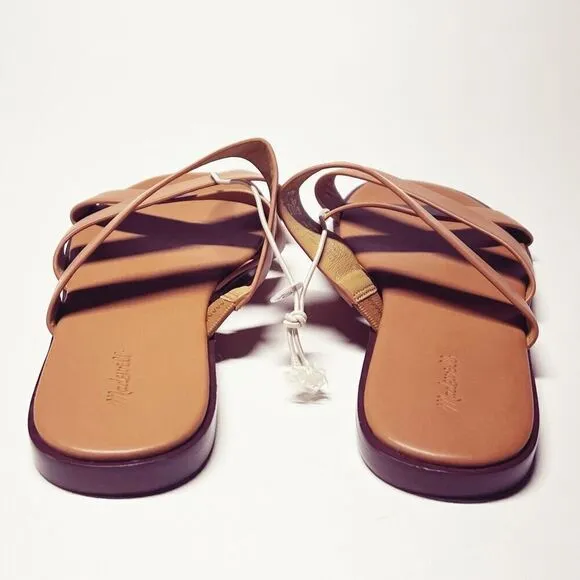 Madewell The Mena Slide Sandals Desert Camel Leather Slides Size 10 NWT