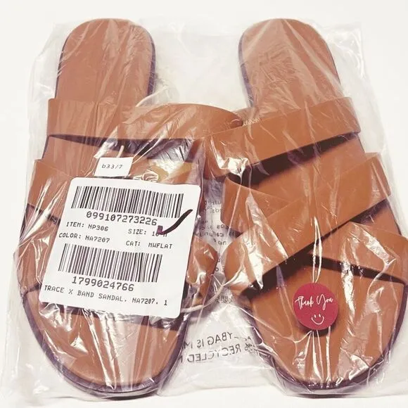 Madewell The Mena Slide Sandals Desert Camel Leather Slides Size 10 NWT