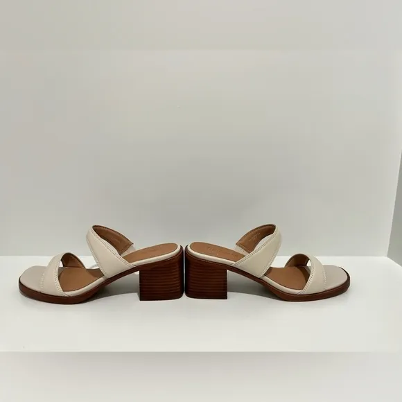 MADEWELL The Saige Double-Strap Sandal in Leather in Pale Oyster size 10 NEW