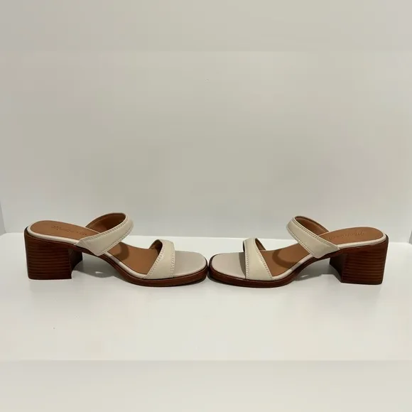 MADEWELL The Saige Double-Strap Sandal in Leather in Pale Oyster size 10 NEW