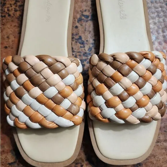 Madewell 'The Suzi' Slide Sandal in Multi Woven Leather                      360