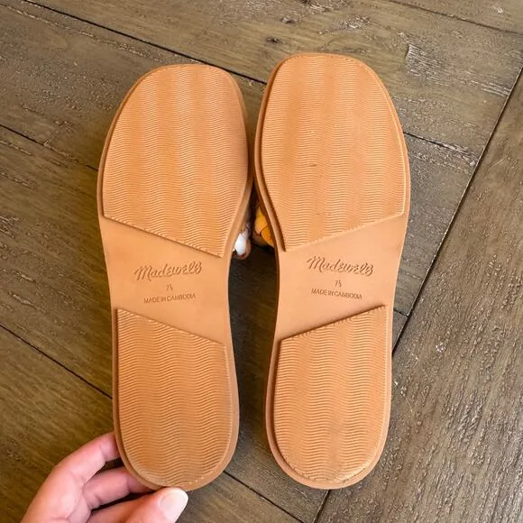 Madewell Women's Size 7.5 Suzi Slide Puffy Woven Flat Sandals NEW Beachy $128