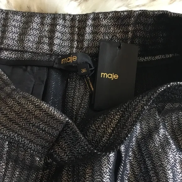 Maje Glitter Mini Shorts In Silver