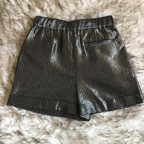 Maje Glitter Mini Shorts In Silver