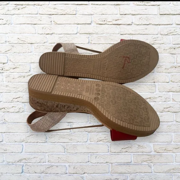 Malu Olivia Shoes Sandals Wedge Open Toe Heel Cushion Insole Red Brazil Size 7