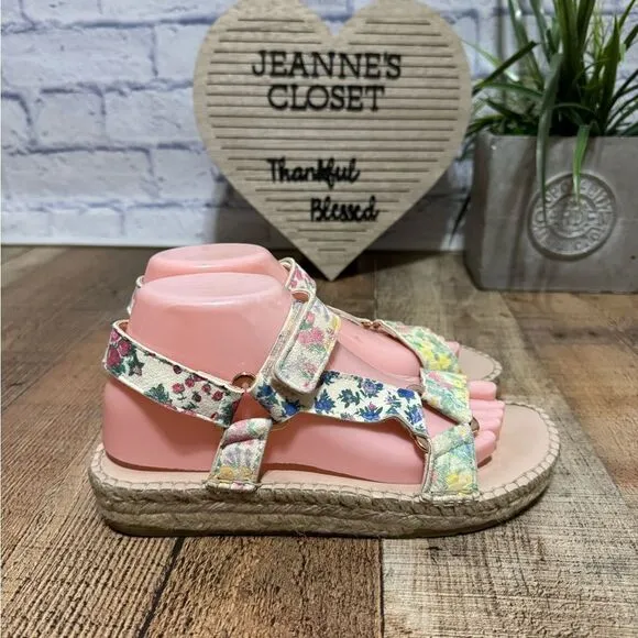 Manebi Womens x Love Shack Fancy Hiking Espadrille Sandals Rainbow Skies sz 39/9