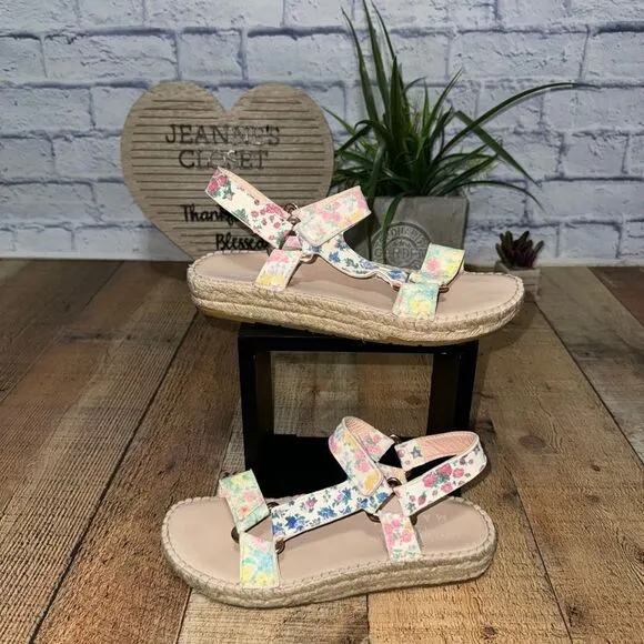 Manebi Womens x Love Shack Fancy Hiking Espadrille Sandals Rainbow Skies sz 39/9