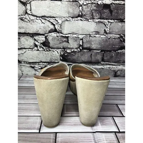 Manufacture d'Essai Beige Leather Wedge Platform Sandals Women’s Sz 38EU/7.5M US