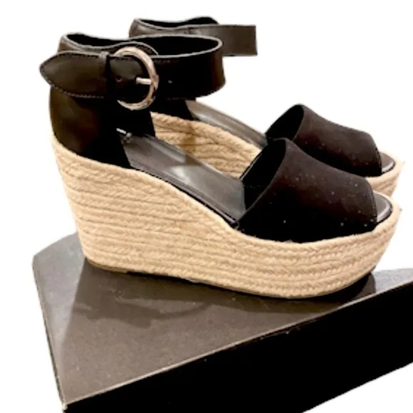 Marc Fisher Alita Platform Wedge Espadrille Sandal NIB Size 9.5