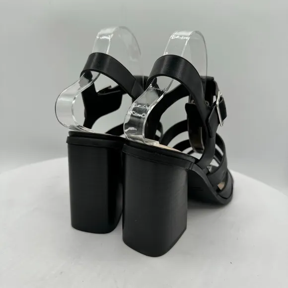 MARC FISHER FYLNEE BLOCK HEEL COMFORTABLE SANDAL SIZE 7 COLOR BLACK. NEW!