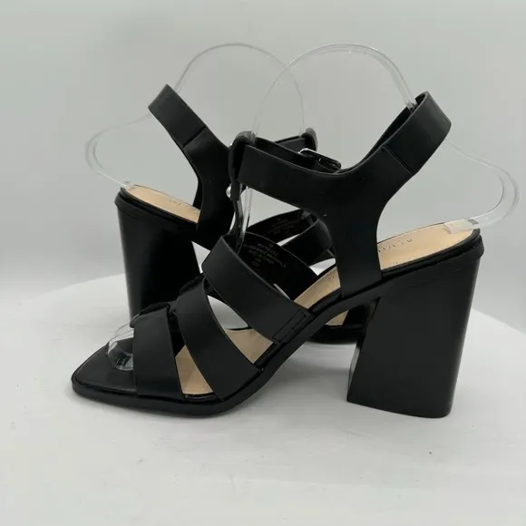 MARC FISHER FYLNEE BLOCK HEEL COMFORTABLE SANDAL SIZE 7 COLOR BLACK. NEW!