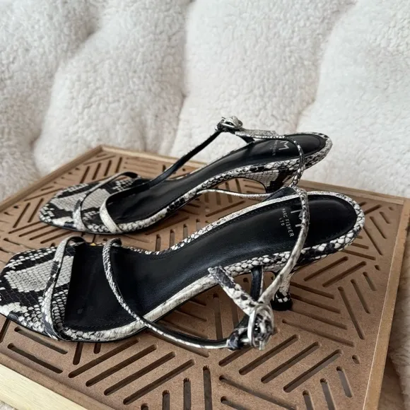 MARC FISHER - GOVE 2 LEATHER SANDAL Leather Snake Print Dress Sandals Size 8.5