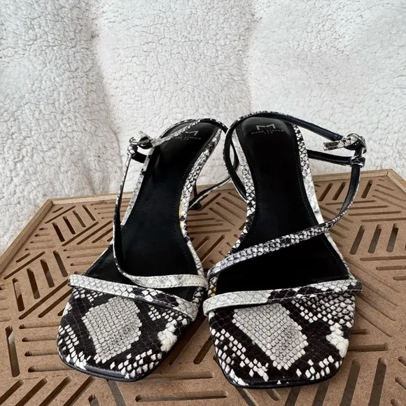 MARC FISHER - GOVE 2 LEATHER SANDAL Leather Snake Print Dress Sandals Size 8.5
