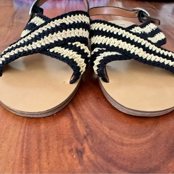 Marc Fisher  Lonnie Slingback Sandal in Black/Cream sz 10M