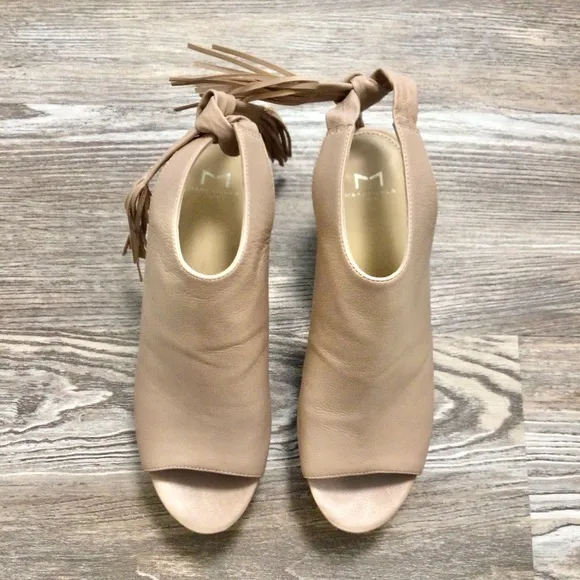 Marc Fisher LTD Tan Leather Cork Platform Sandals 9