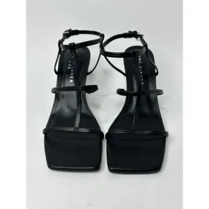 Marc Fisher LTD Women's Dennie Caged Tapered Heel Sandals Black Leather Size 8M