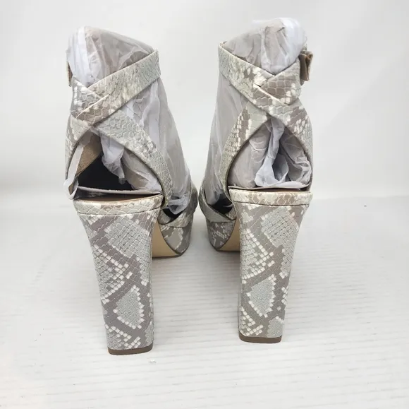 Marc Fisher New Snakeskin Platform Blo k Heel Sandals Size 11
