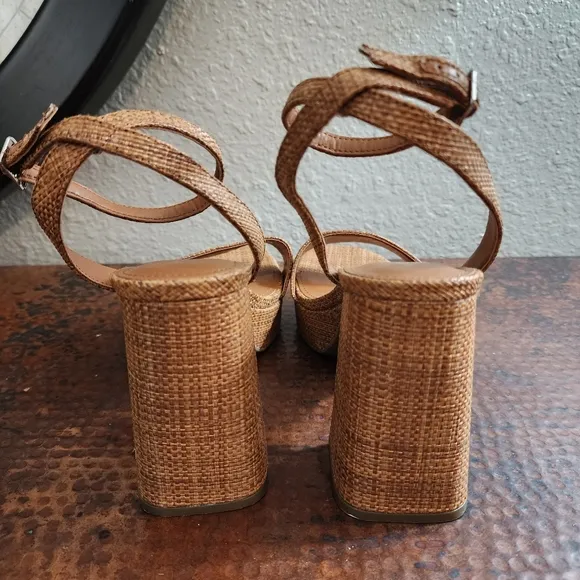 Marc Fisher Sadel Platform Sandals in Cognac