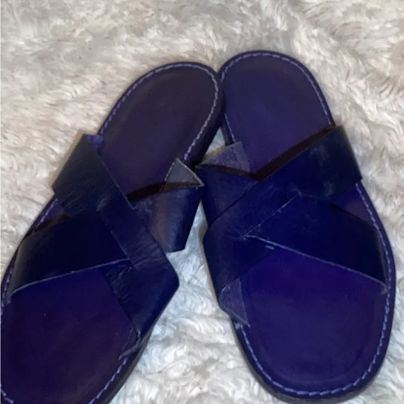 Mario Doni Stylish Purple leather Sandals size 12 made in Italy