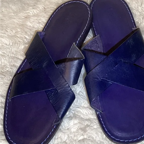 Mario Doni Stylish Purple leather Sandals size 12 made in Italy