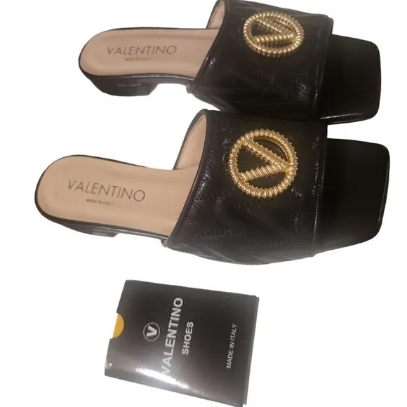 Mario Valentino Afrodite. Leather Slip-on Sandals