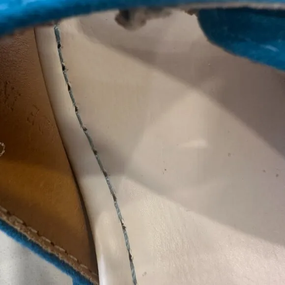 Maryam Eva Mule Sandals Turquoise Size 35 designer suede leather