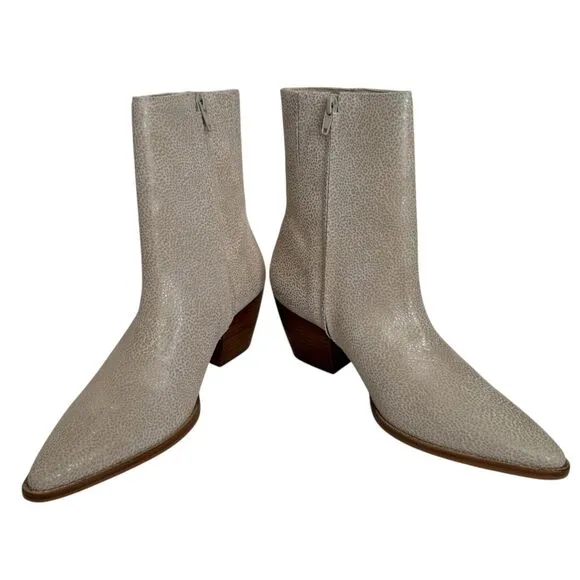 Matisse Caty Suede Pointed Toe Leather Ankle Western Boot in Sandstone - 8.5