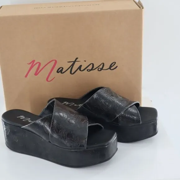 Matisse Holden Slide Sandals Womens Black Mod Casual Chic Boho Minimalist NWB