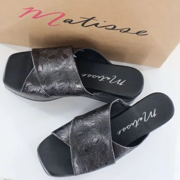 Matisse Holden Slide Sandals Womens Black Mod Casual Chic Boho Minimalist NWB