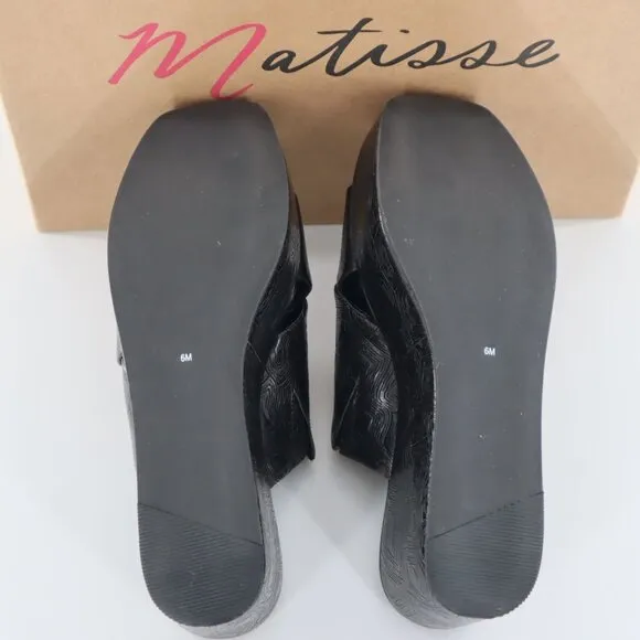 Matisse Holden Slide Sandals Womens Black Mod Casual Chic Boho Minimalist NWB