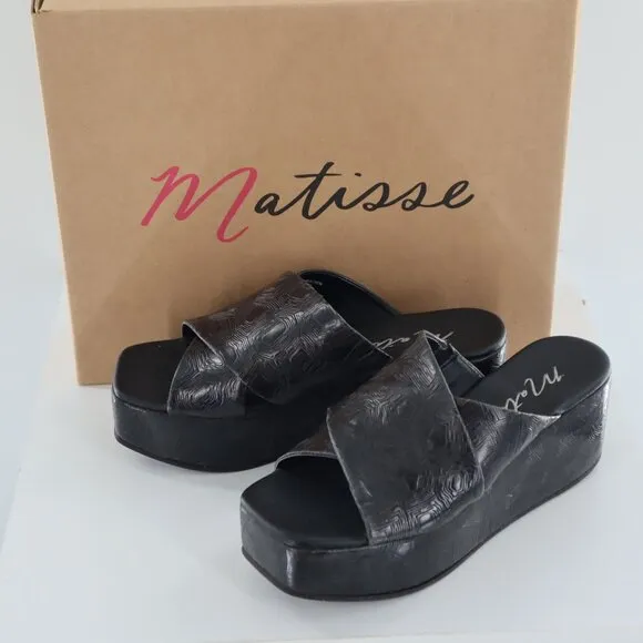 Matisse Holden Slide Sandals Womens Black Mod Casual Chic Boho Minimalist NWB