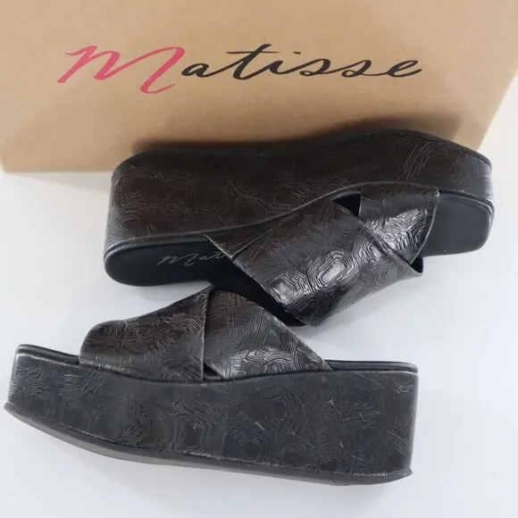 Matisse Holden Slide Sandals Womens Black Mod Casual Chic Boho Minimalist NWB
