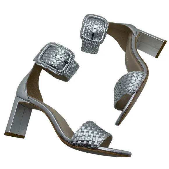 Matisse Leather New Hope Woven Sandal Silver Metallic size 7