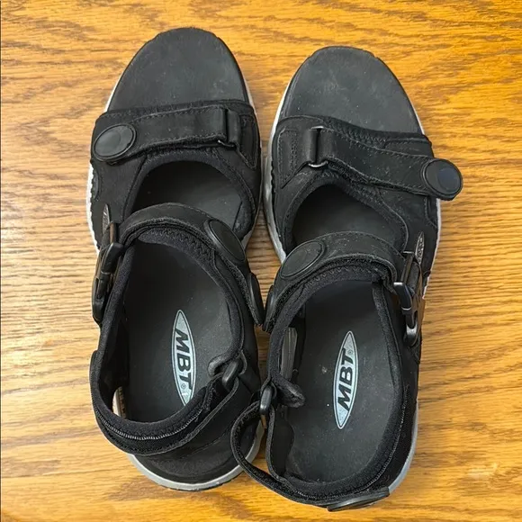MBT Black Sport Sandals with Adjustable Straps and Cushioned Footbed