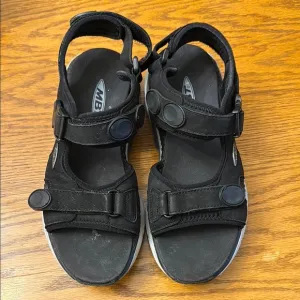 MBT Black Sport Sandals with Adjustable Straps and Cushioned Footbed