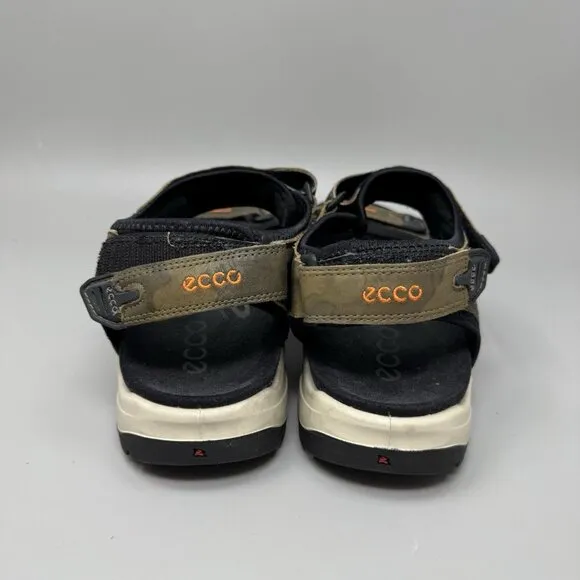 Men's Ecco Offroad Yucatan Brown Black leather hiking sandals 11-11.5 US 45 EU