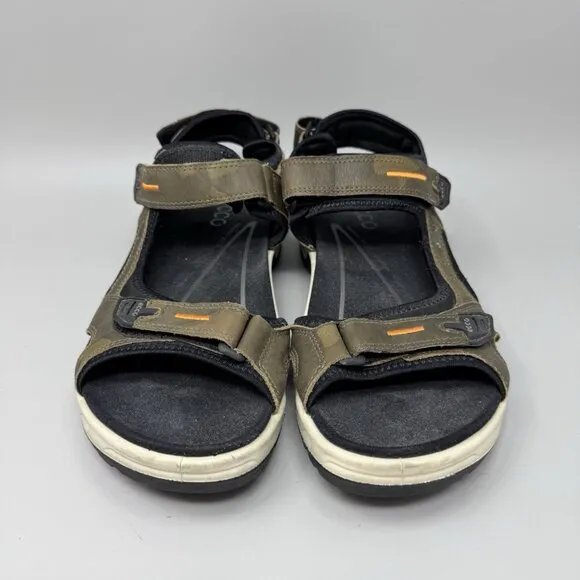 Men's Ecco Offroad Yucatan Brown Black leather hiking sandals 11-11.5 US 45 EU