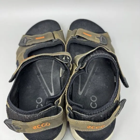 Men's Ecco Offroad Yucatan Brown Black leather hiking sandals 11-11.5 US 45 EU