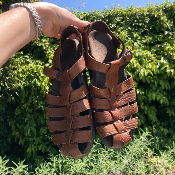 Men’s Mephisto Sam Fisherman Brown Leather Sandals EU45/11-11.5 Made In Portugal