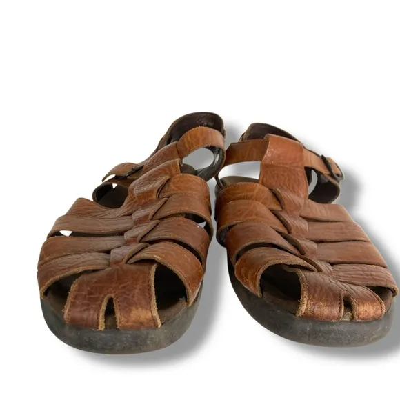 Men’s Mephisto Sam Fisherman Brown Leather Sandals EU45/11-11.5 Made In Portugal