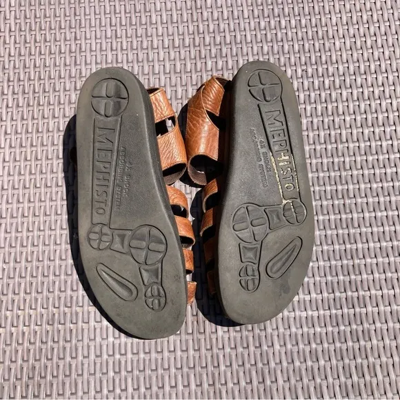 Men’s Mephisto Sam Fisherman Brown Leather Sandals EU45/11-11.5 Made In Portugal