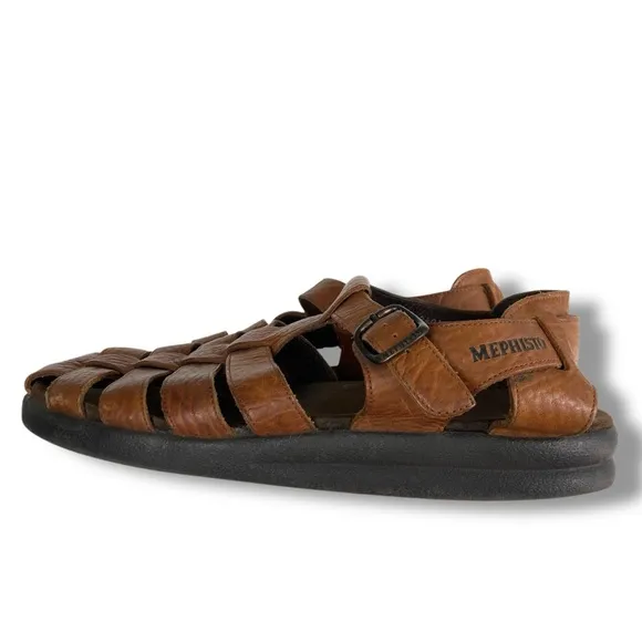Men’s Mephisto Sam Fisherman Brown Leather Sandals EU45/11-11.5 Made In Portugal